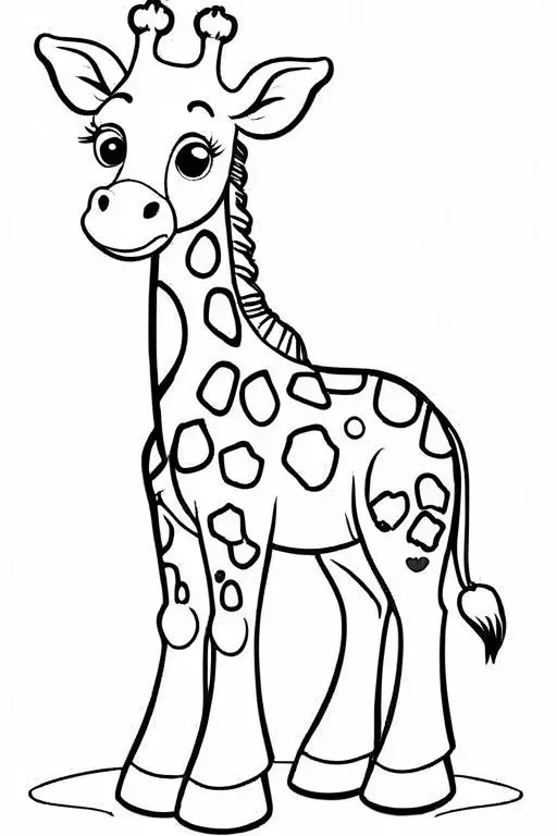 Giraffe Coloring Page 9 for Kids