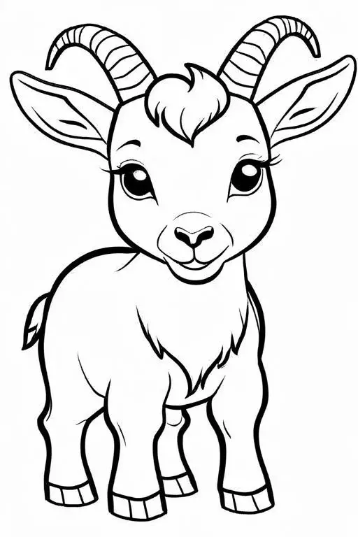 Goat Coloring Page 3 for Kids