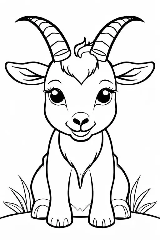 Goat Coloring Page 5 for Kids