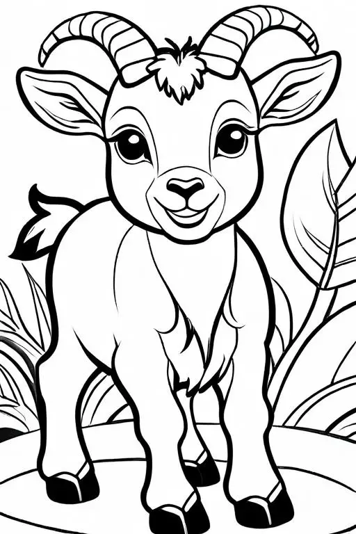 Goat Coloring Page 7 for Kids