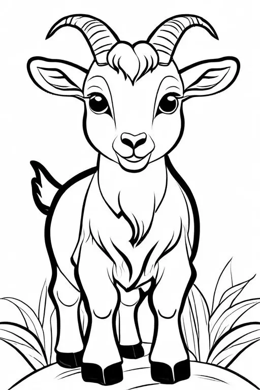 Goat Coloring Page 8 for Kids