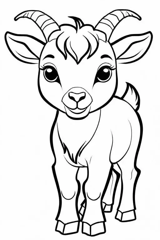 Goat Coloring Page 9 for Kids