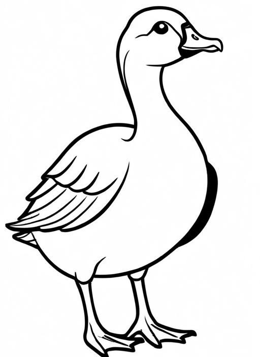 Goose Coloring Page 1 for Kids