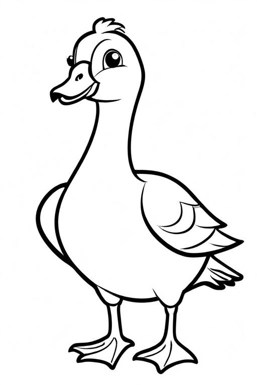 Goose Coloring Page 4 for Kids