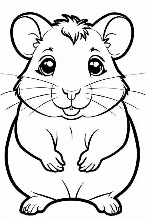 Hamster Coloring Page 1 for Kids