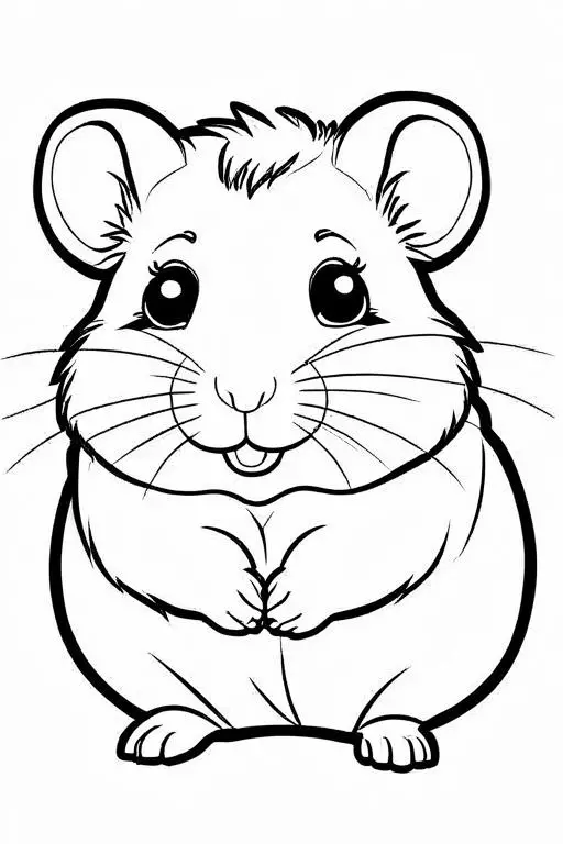 Hamster Coloring Page 10 for Kids