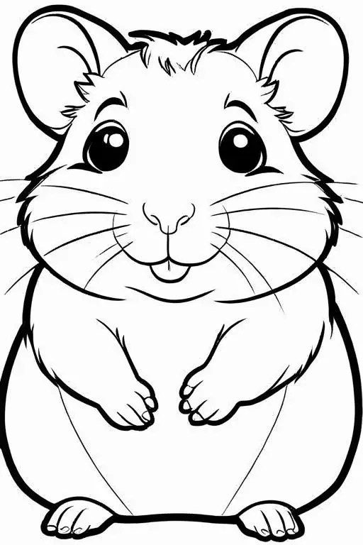 Hamster Coloring Page 11 for Kids