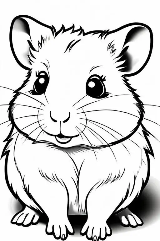 Hamster Coloring Page 12 for Kids