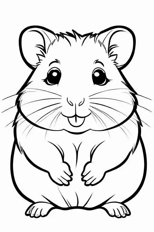 Hamster Coloring Page 13 for Kids