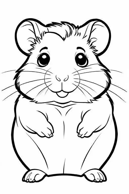 Hamster Coloring Page 16 for Kids