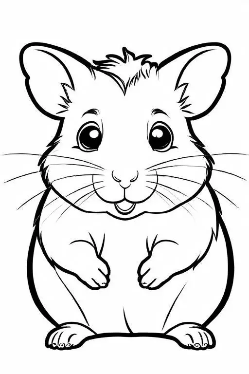 Hamster Coloring Page 17 for Kids