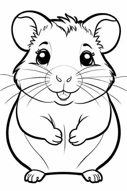 Hamster Coloring Page 18 for Kids