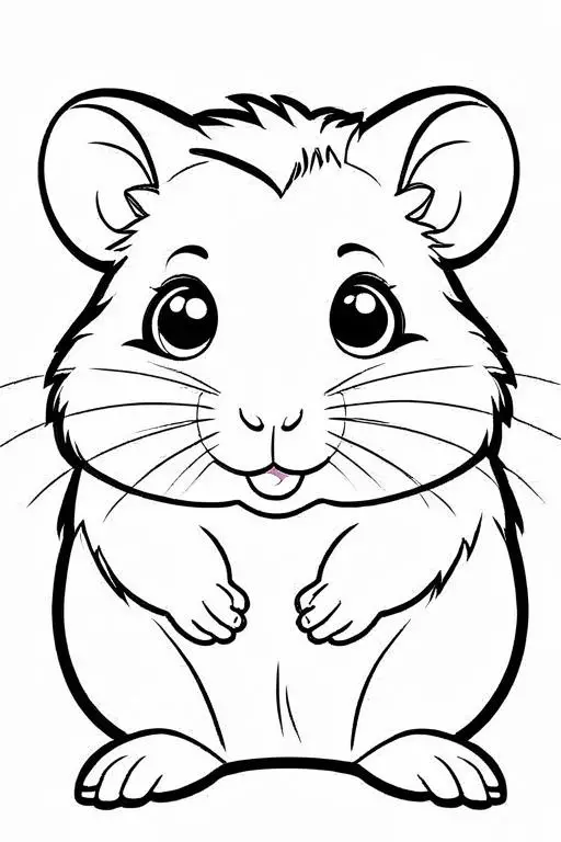 Hamster Coloring Page 19 for Kids