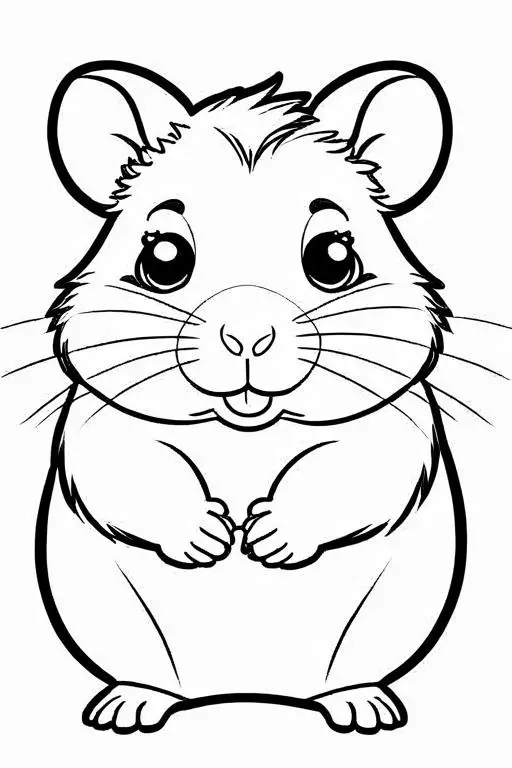 Hamster Coloring Page 2 for Kids