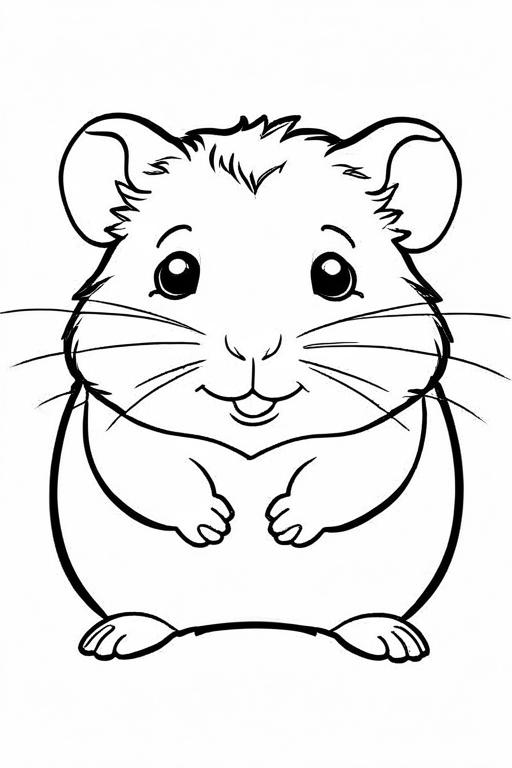 Hamster Coloring Page 22 for Kids