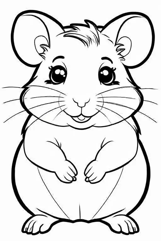 Hamster Coloring Page 23 for Kids