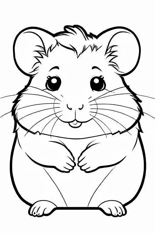 Hamster Coloring Page 24 for Kids