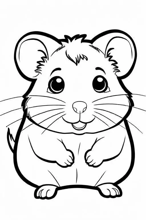 Hamster Coloring Page 3 for Kids