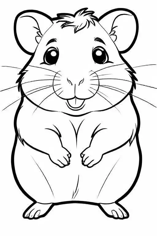 Hamster Coloring Page 32 for Kids