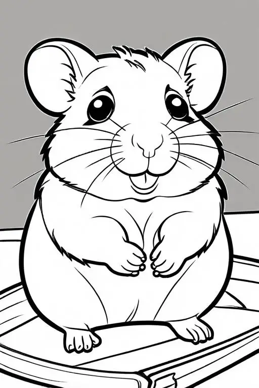 Hamster Coloring Page 4 for Kids