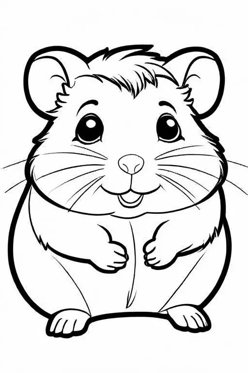 Hamster Coloring Page 6 for Kids