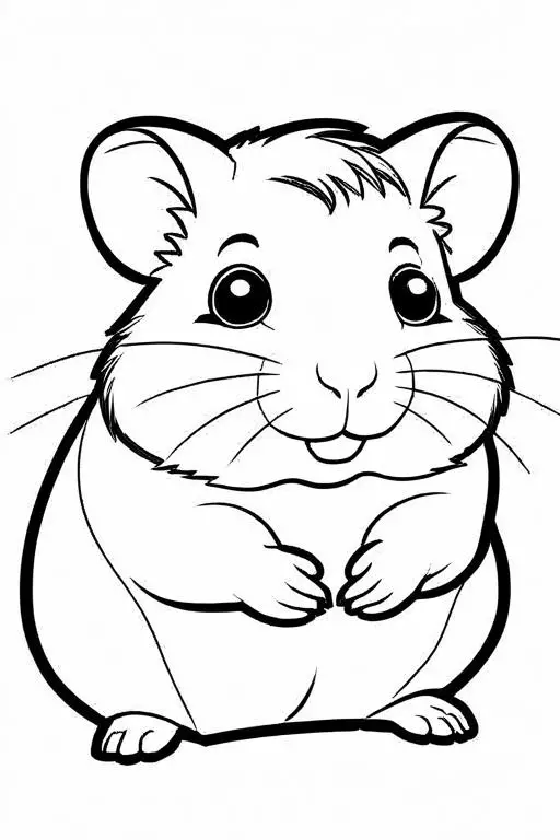 Hamster Coloring Page 7 for Kids