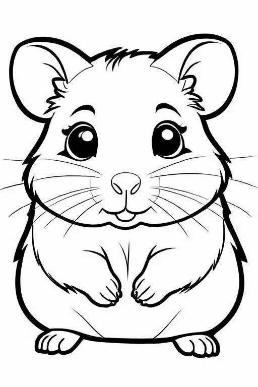 Hamster Coloring Page 8 for Kids