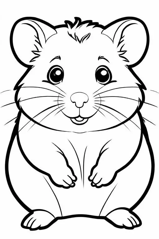 Hamster Coloring Page 9 for Kids