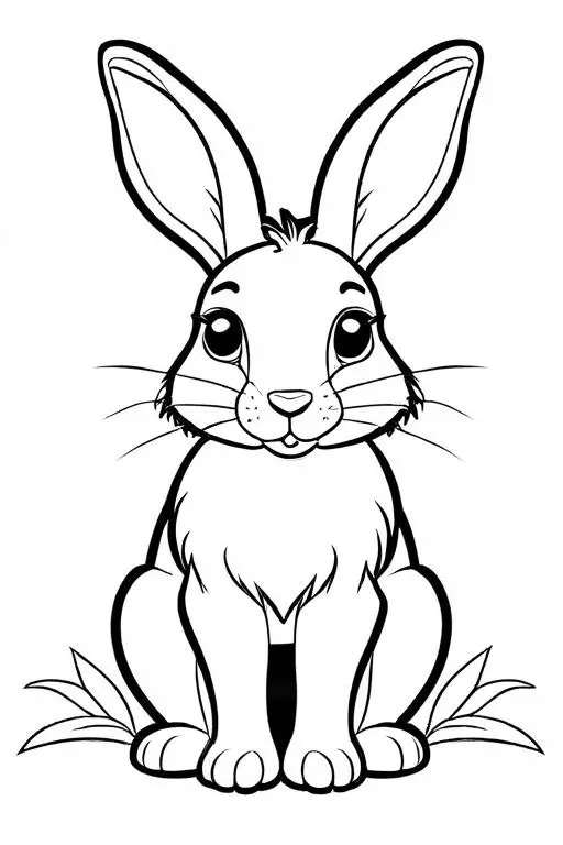 Hare Coloring Page 1 for Kids