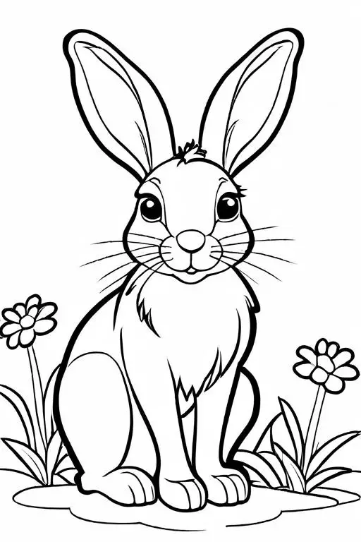 Hare Coloring Page 10 for Kids