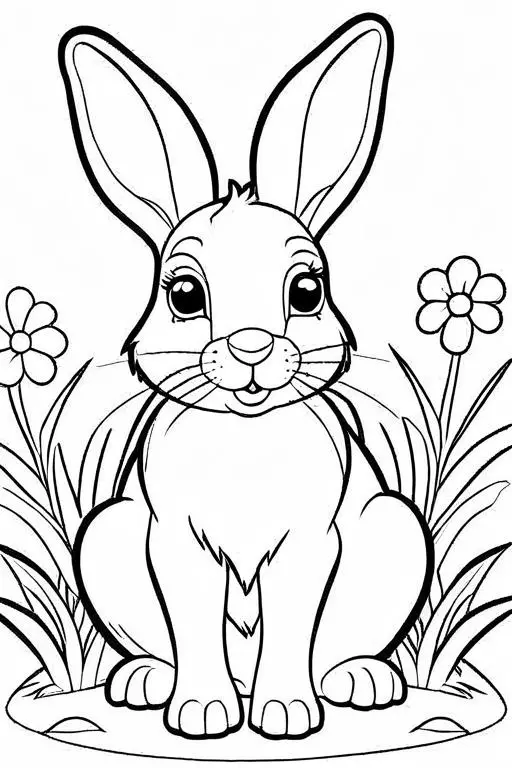 Hare Coloring Page 12 for Kids