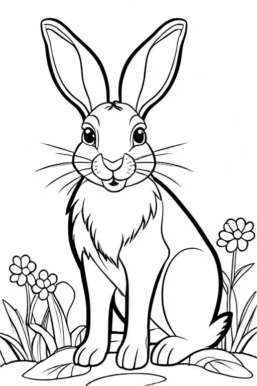 Hare Coloring Page 14 for Kids