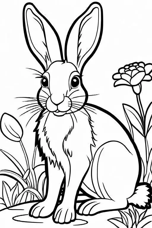 Hare Coloring Page 15 for Kids