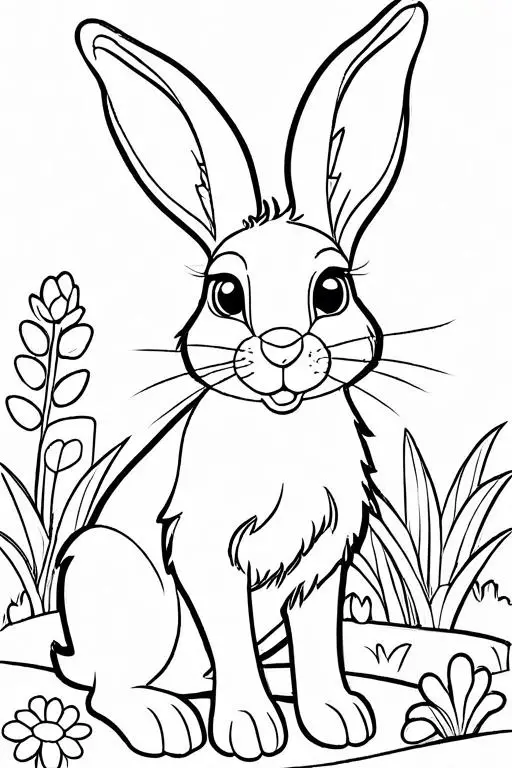 Hare Coloring Page 16 for Kids