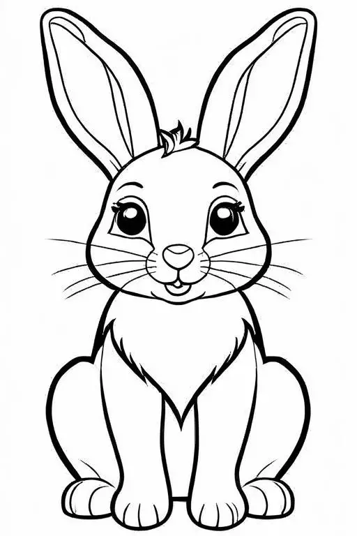 Hare Coloring Page 18 for Kids