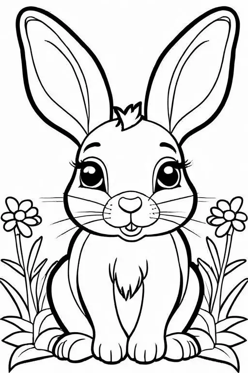 Hare Coloring Page 2 for Kids