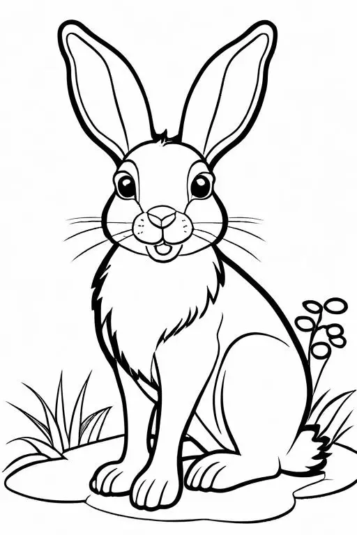 Hare Coloring Page 3 for Kids