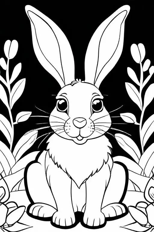 Hare Coloring Page 4 for Kids