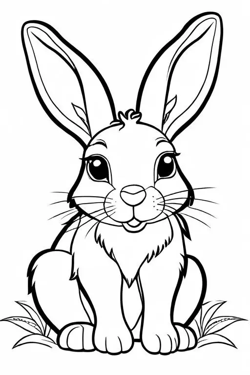 Hare Coloring Page 5 for Kids