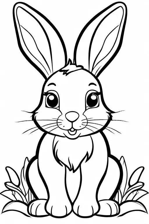 Hare Coloring Page 6 for Kids