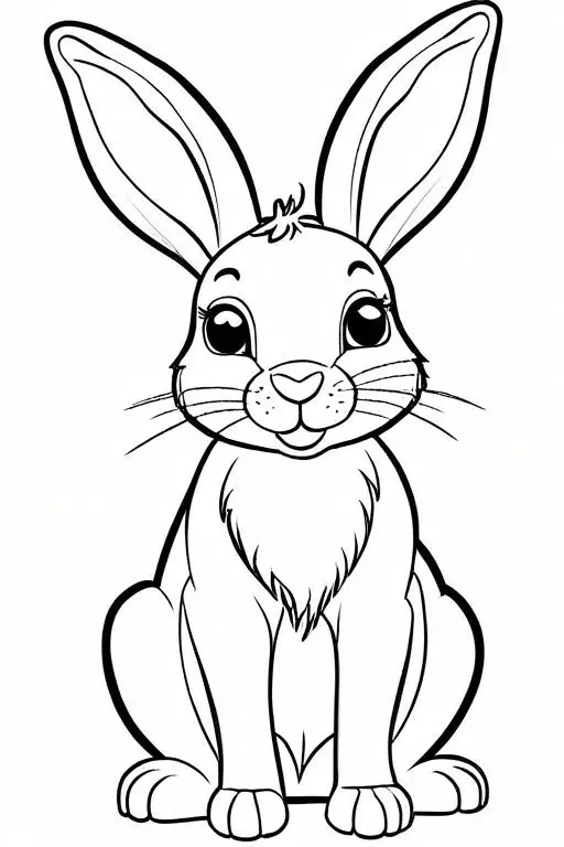 Hare Coloring Page 7 for Kids