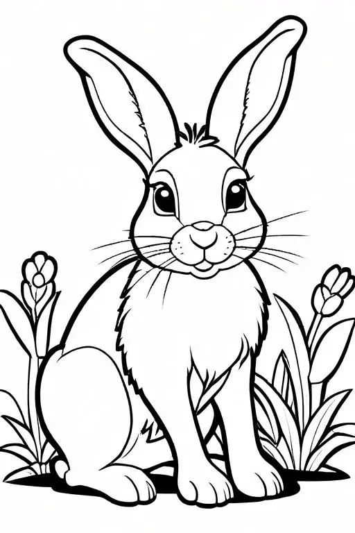 Hare Coloring Page 8 for Kids