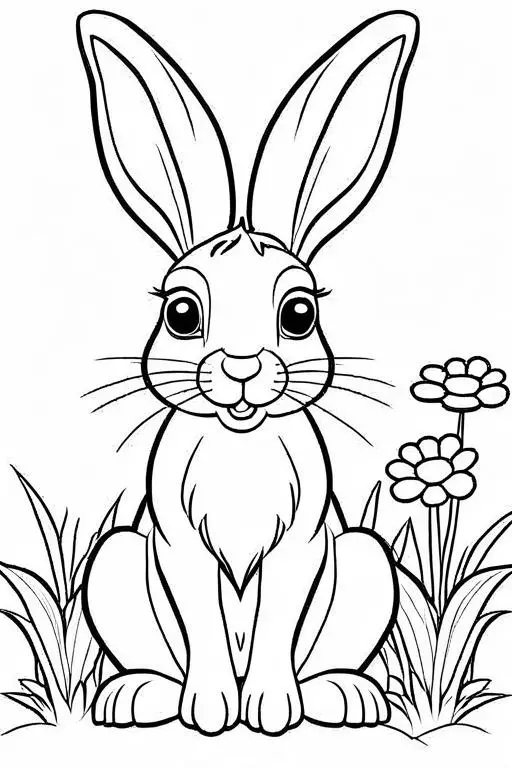 Hare Coloring Page 9 for Kids