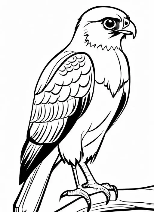 Hawk Coloring Page 1 for Kids