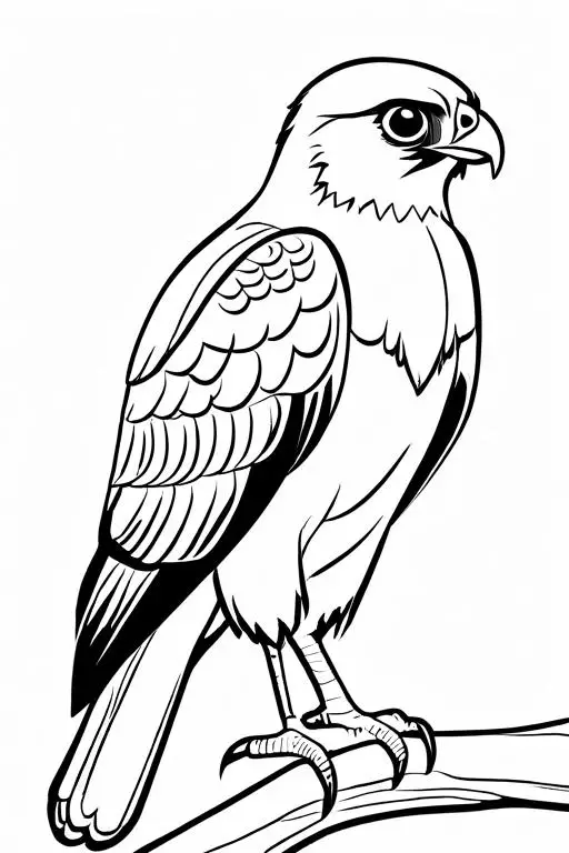 Hawk Coloring Page 1 for Kids