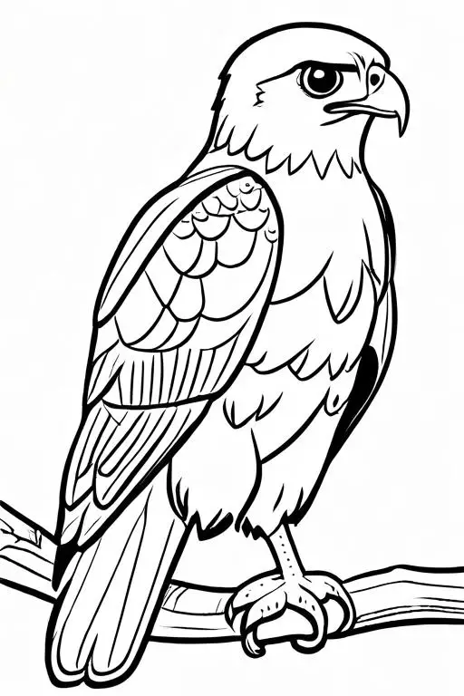 Hawk Coloring Page 1 for Kids