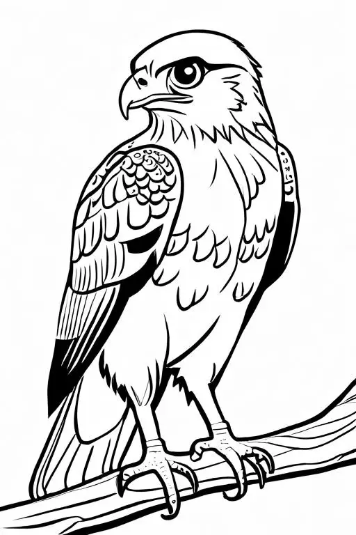 Hawk Coloring Page 10 for Kids