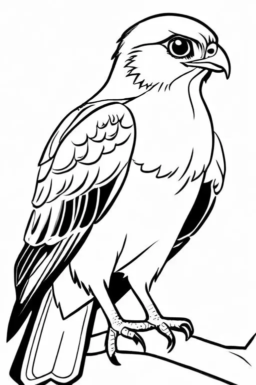 Hawk Coloring Page 2 for Kids