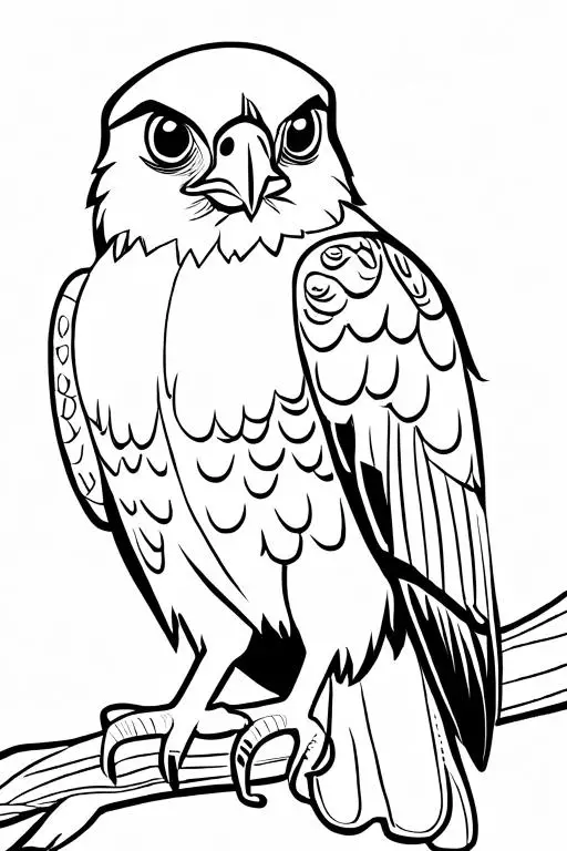 Hawk Coloring Page 2 for Kids