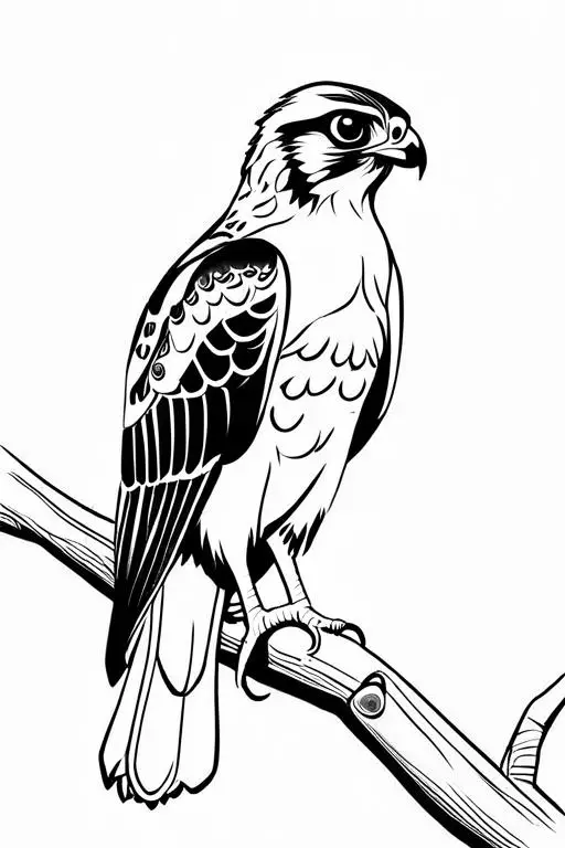 Hawk Coloring Page 3 for Kids